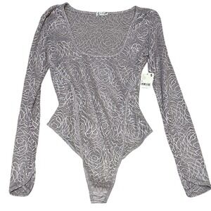 Free‎ People Intimately Floral Lace Bodysuit in Soft Purple